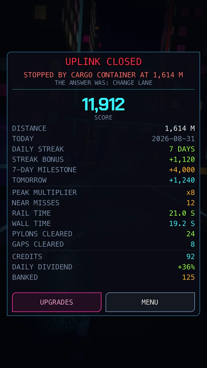 The Daily screen showing today's seed and streak.
